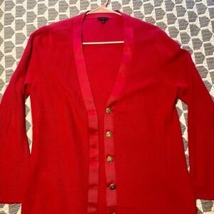 Red Talbots petite L red cardigan